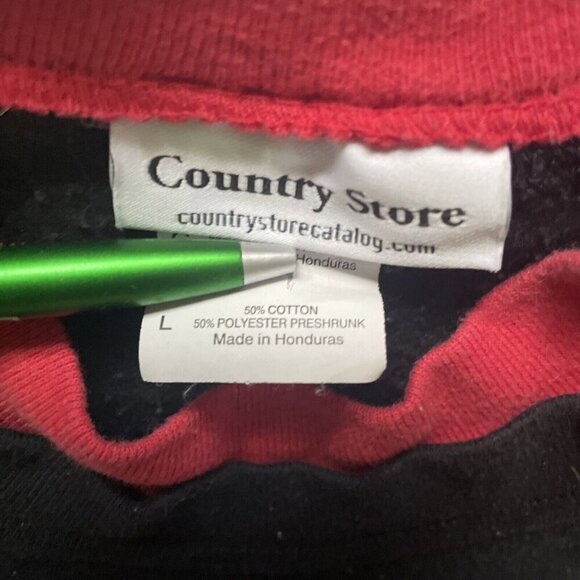 Country Store Womens Black Sweatshirt W/ Embroidered Cardinal & Pinecone Design - Picture 6 of 10